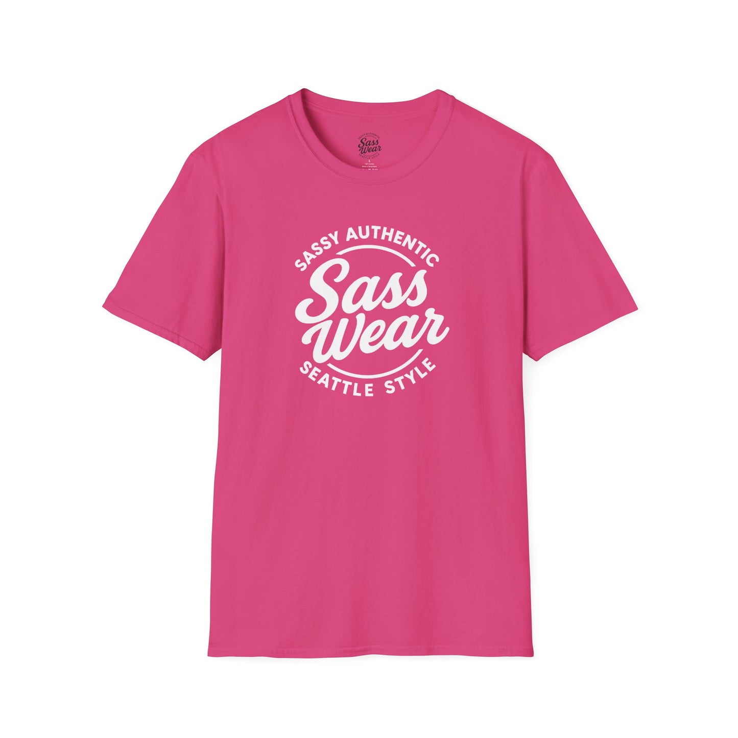 Sass Wear - Unisex Softstyle T-Shirt white logo