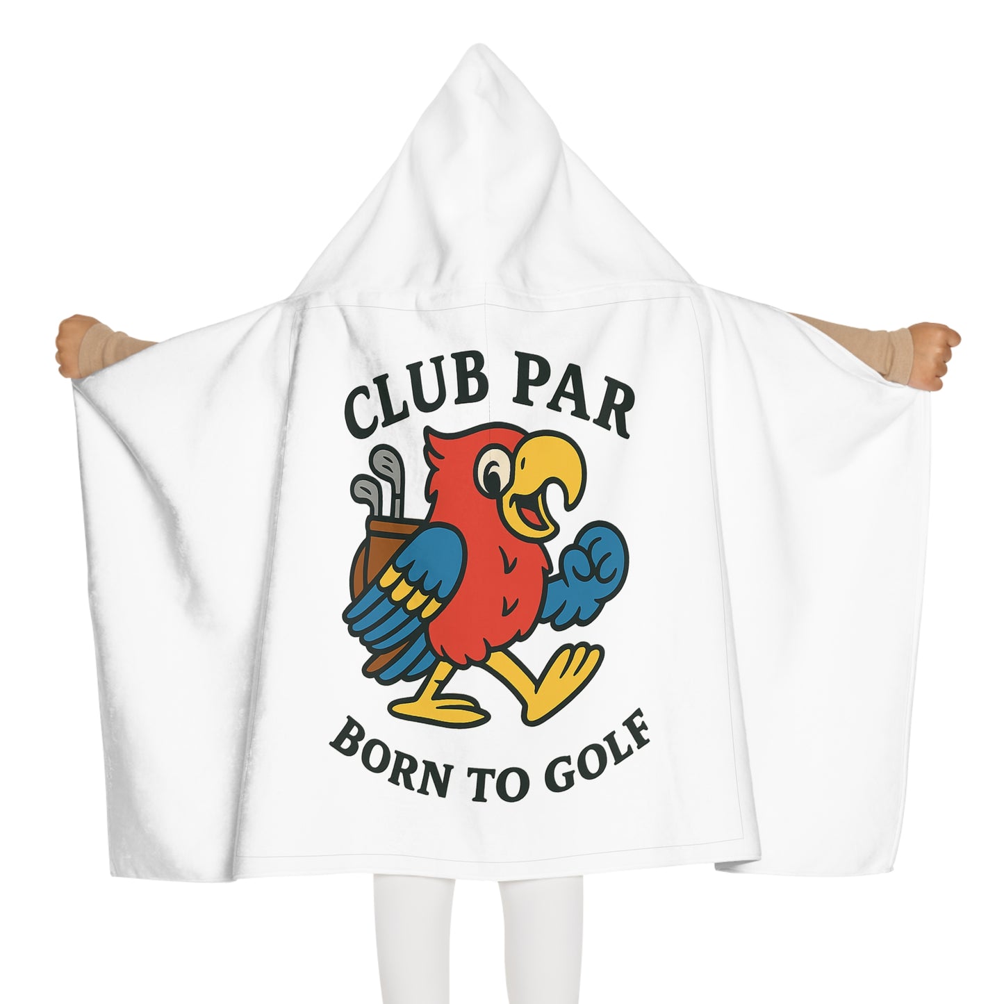 Club Par Born To Golf Kids Hooded Towel/ Beach Cover-Up