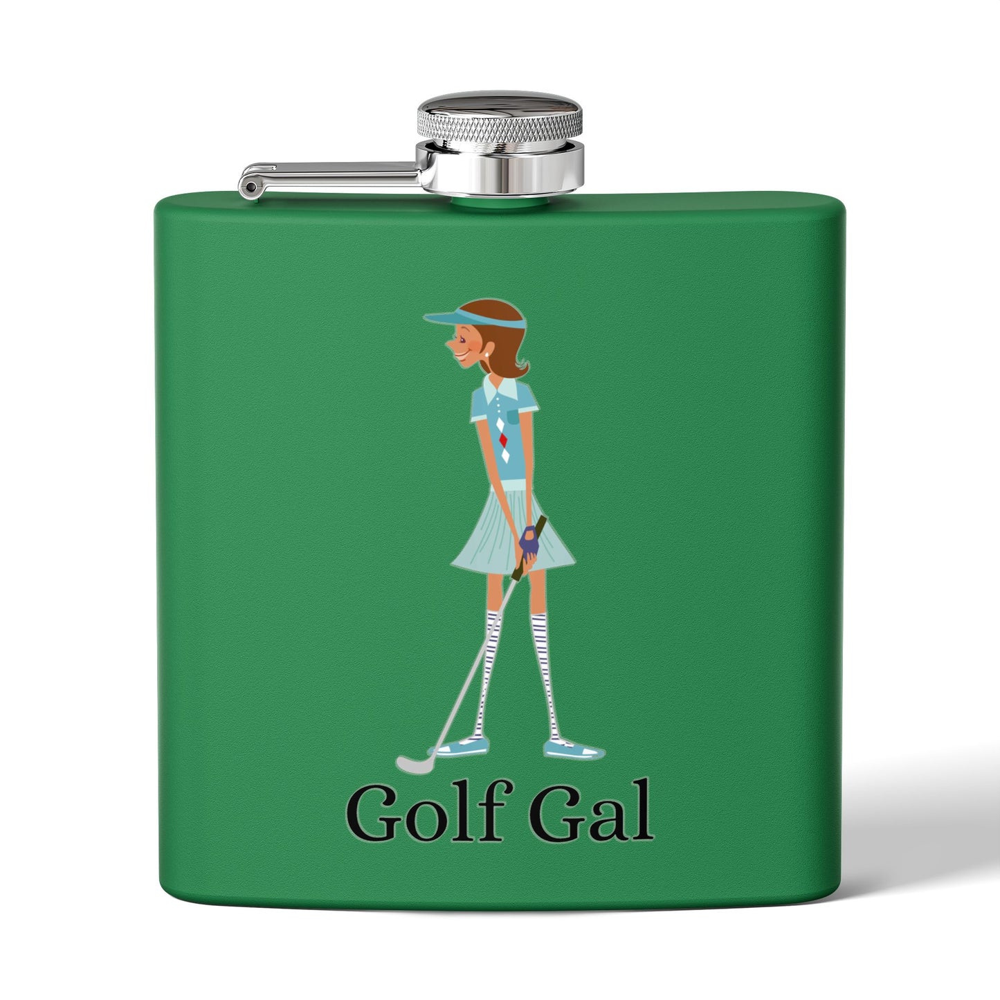 Golf Gal Sleek Stainless Steel Flask Lily