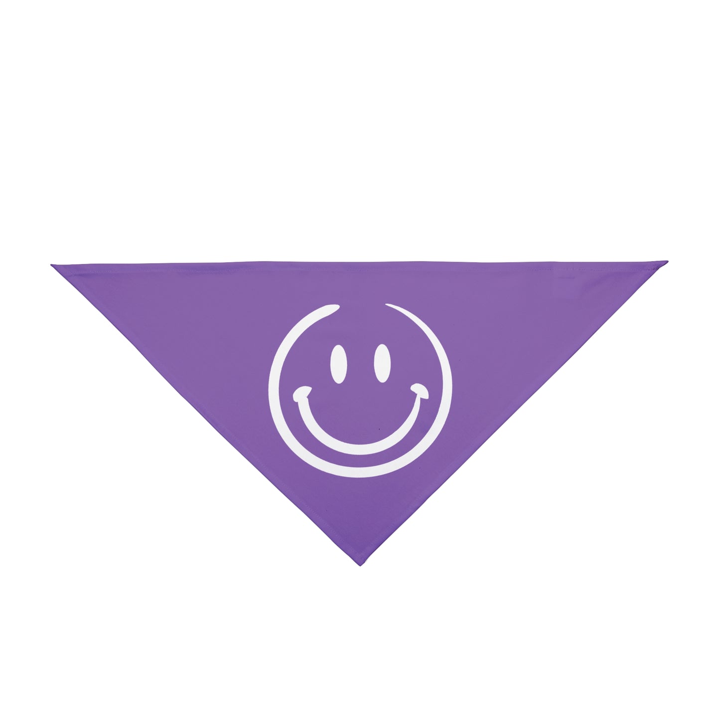 purple with white smiley face Pet Bandana