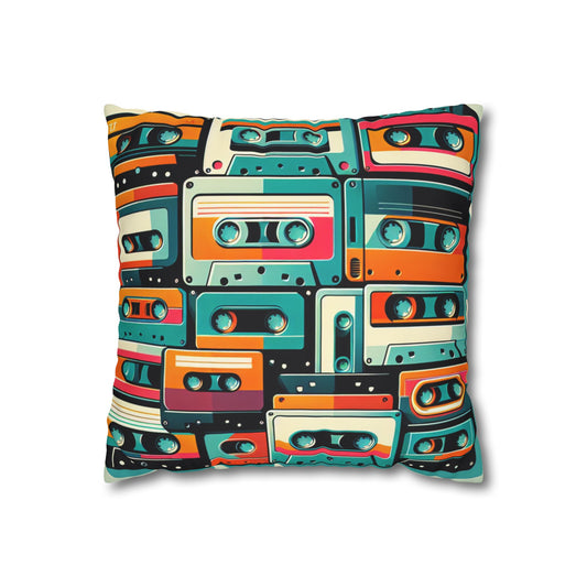 retro cassette tape Canvas Pillow cover