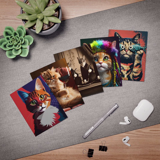 cats Greeting Cards (5-Pack)