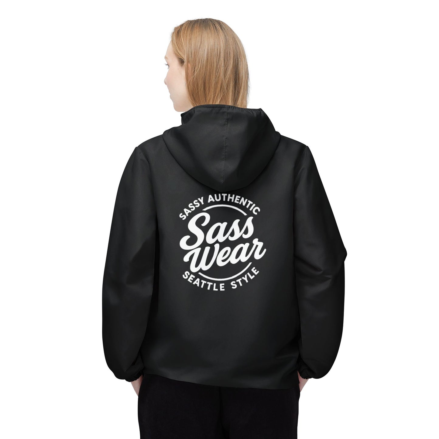 Sass Wear Black Windbreaker Jacket