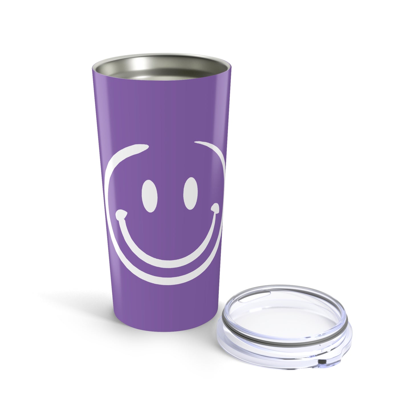 purple with white smiley face Tumbler 20oz