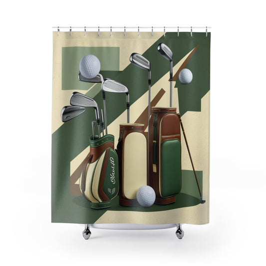 retro golf gear Shower Curtains