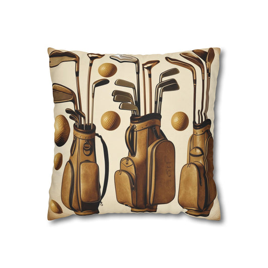 vintage golf equipment Canvas Pillow cover