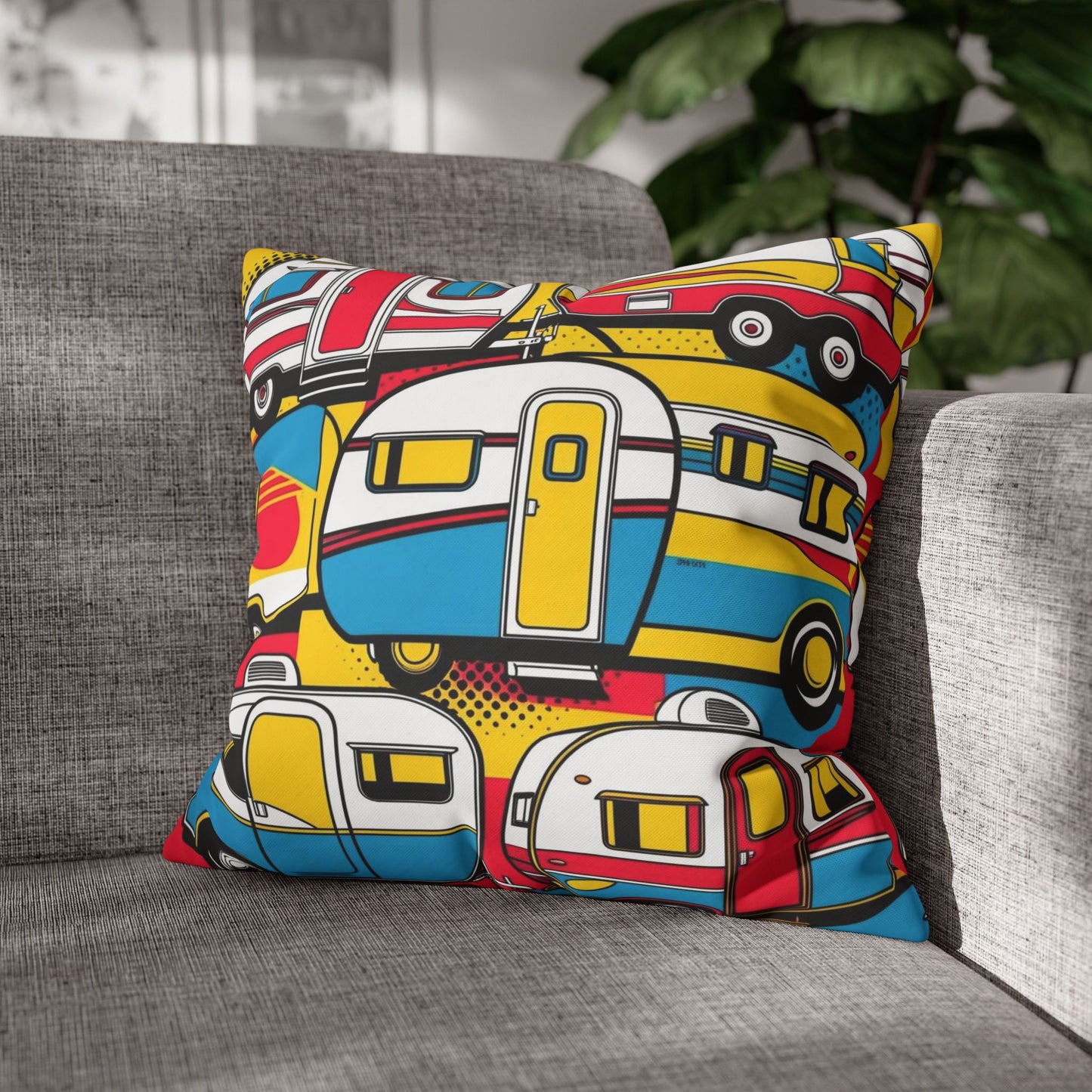 retro campers Canvas Pillow cover