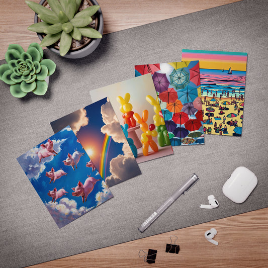fun bright and cheery Greeting Cards (5-Pack)