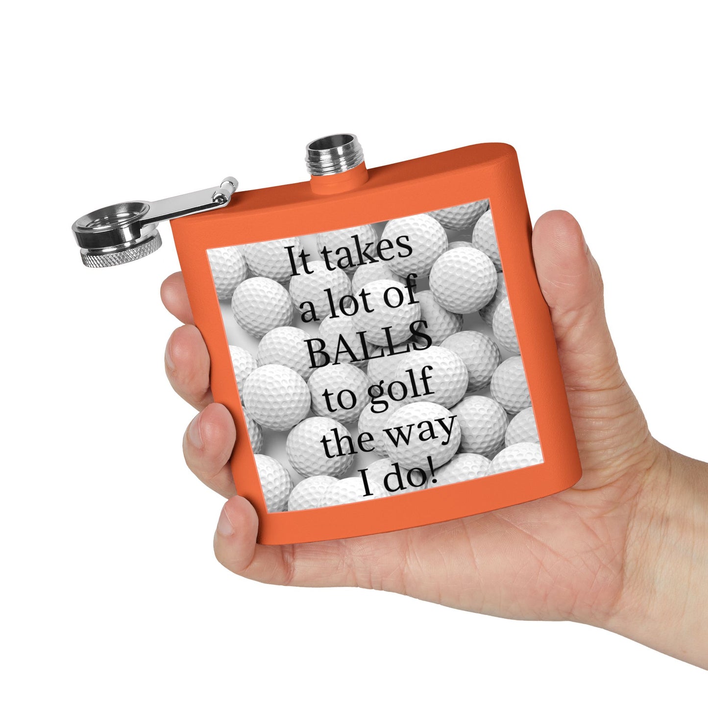 A Lot of Balls Sleek Stainless Steel Flask