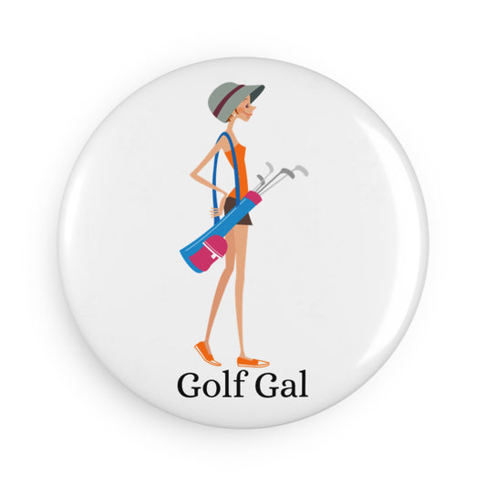 Golf Gal Button Magnet Poppy