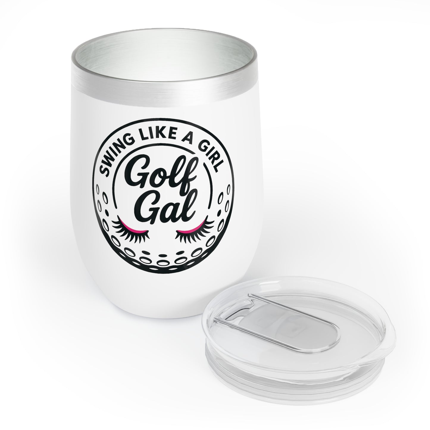 Swing Like a Girl Golf Gal Wine Tumbler