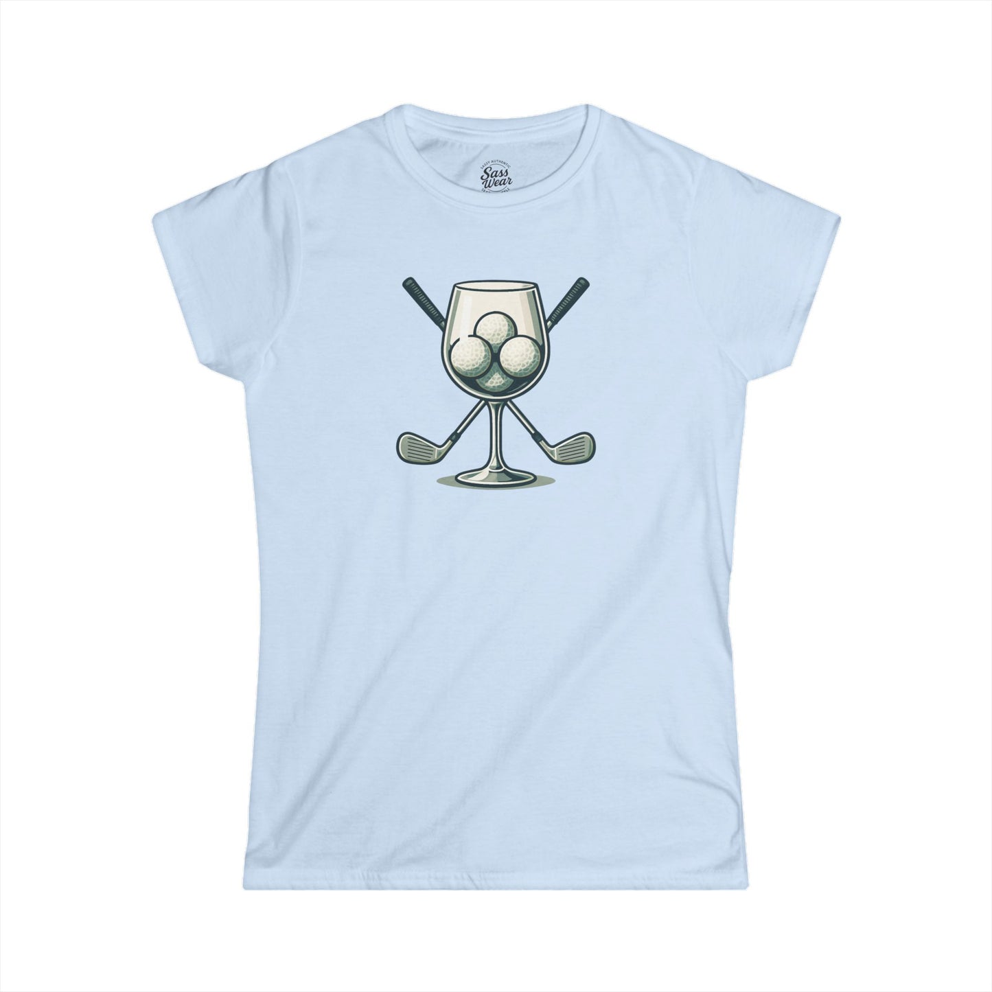 Wine and Golf Clubs Women's Softstyle Tee