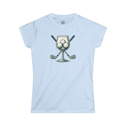 Wine and Golf Clubs Women's Softstyle Tee