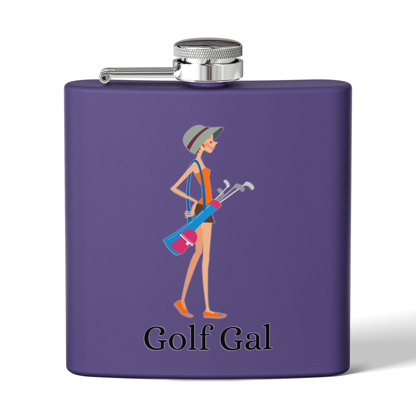 Golf Gal Sleek Stainless Steel Flask Poppy