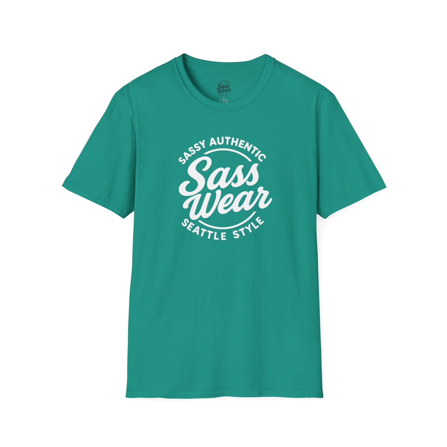 Sass Wear - Unisex Softstyle T-Shirt white logo