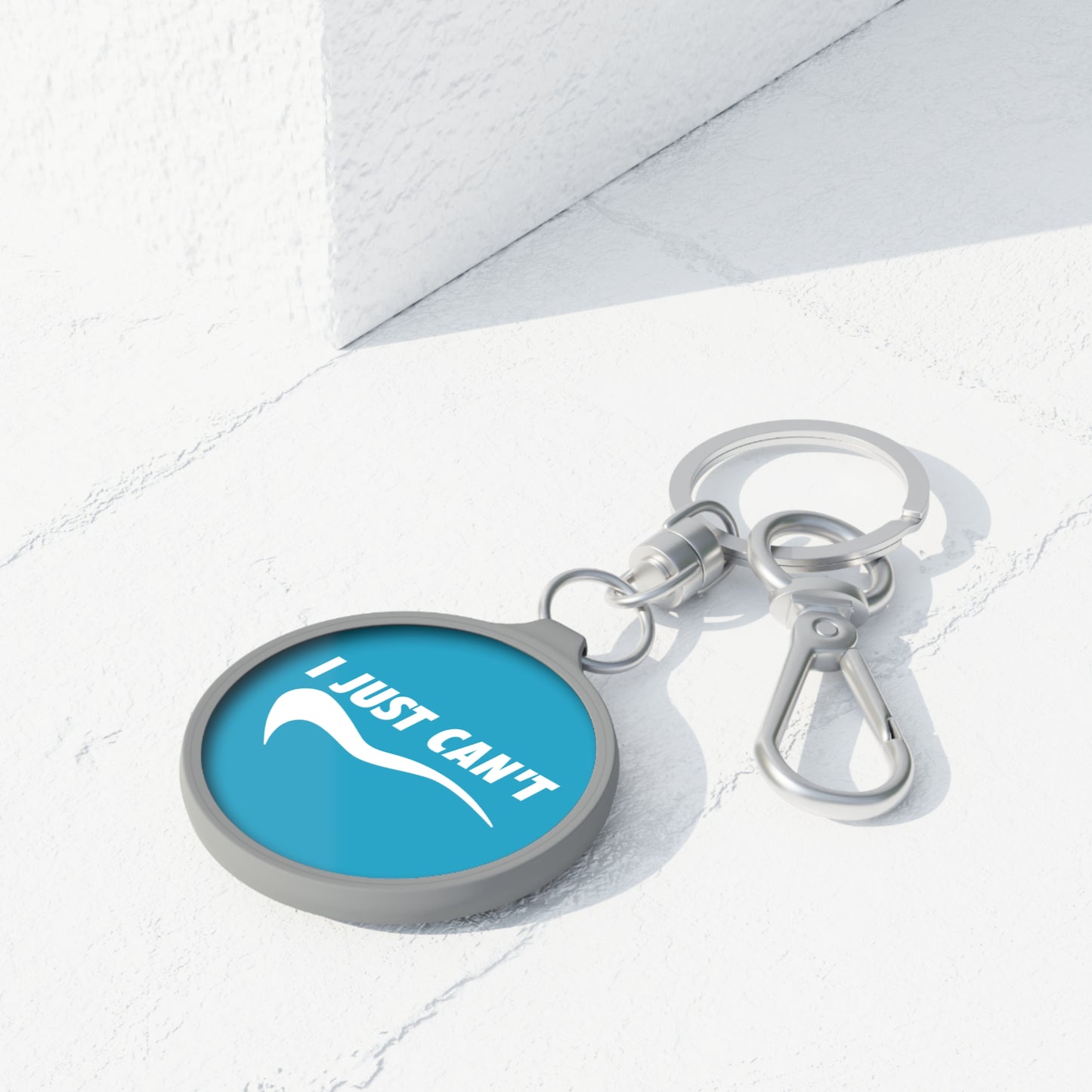 Turquoise I Just Can't Keyring Tag