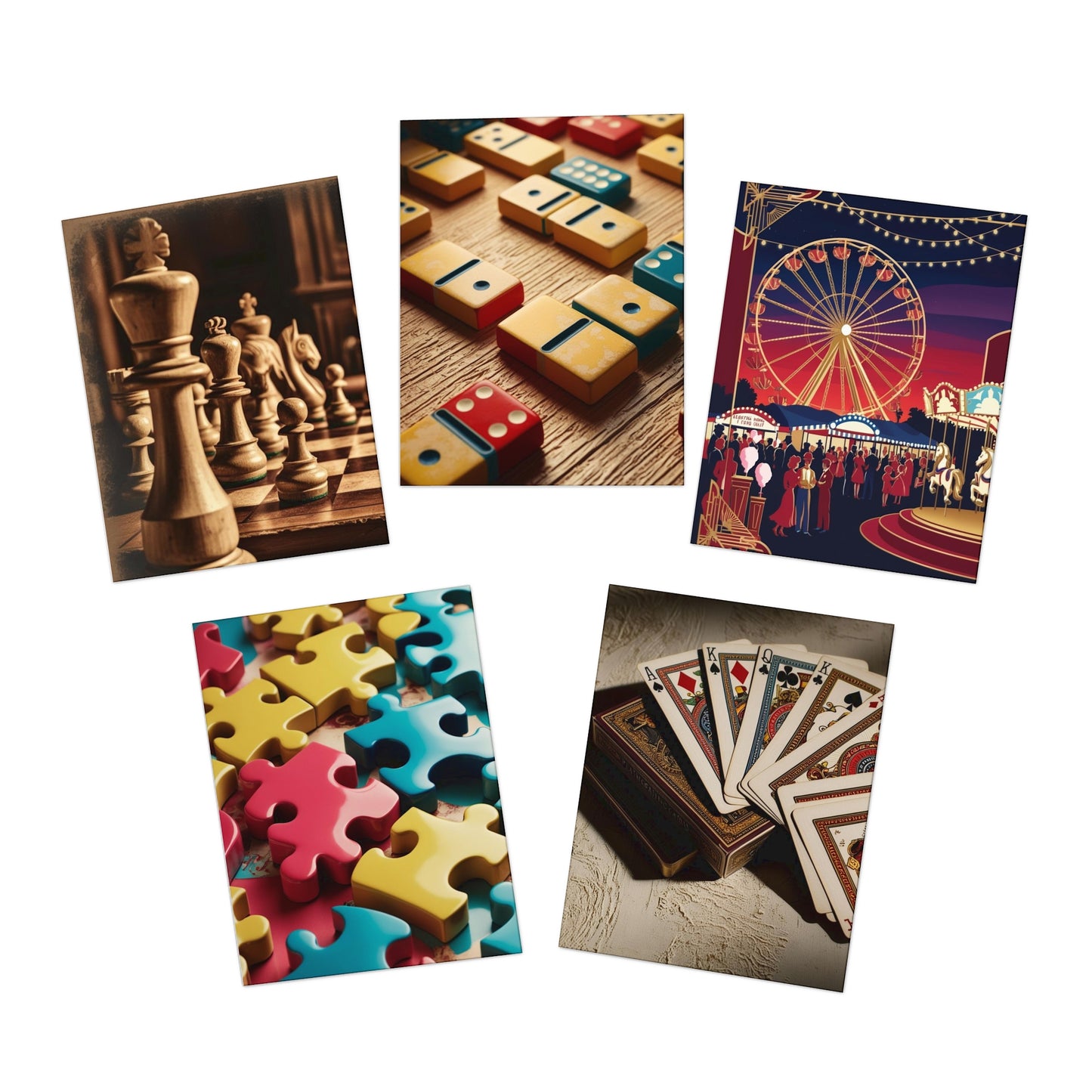 fun and games Greeting Cards (5-Pack)