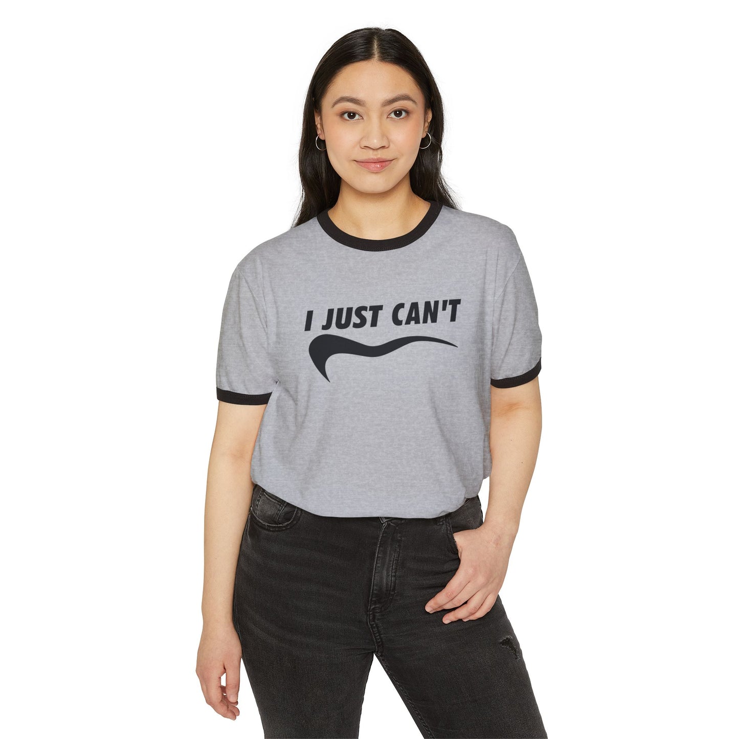 I Just Can't' unisex ringer Tee