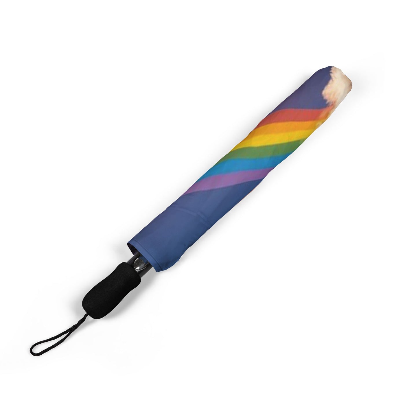 clouds and rainbow Umbrella - Semi-Automatic Foldable Design