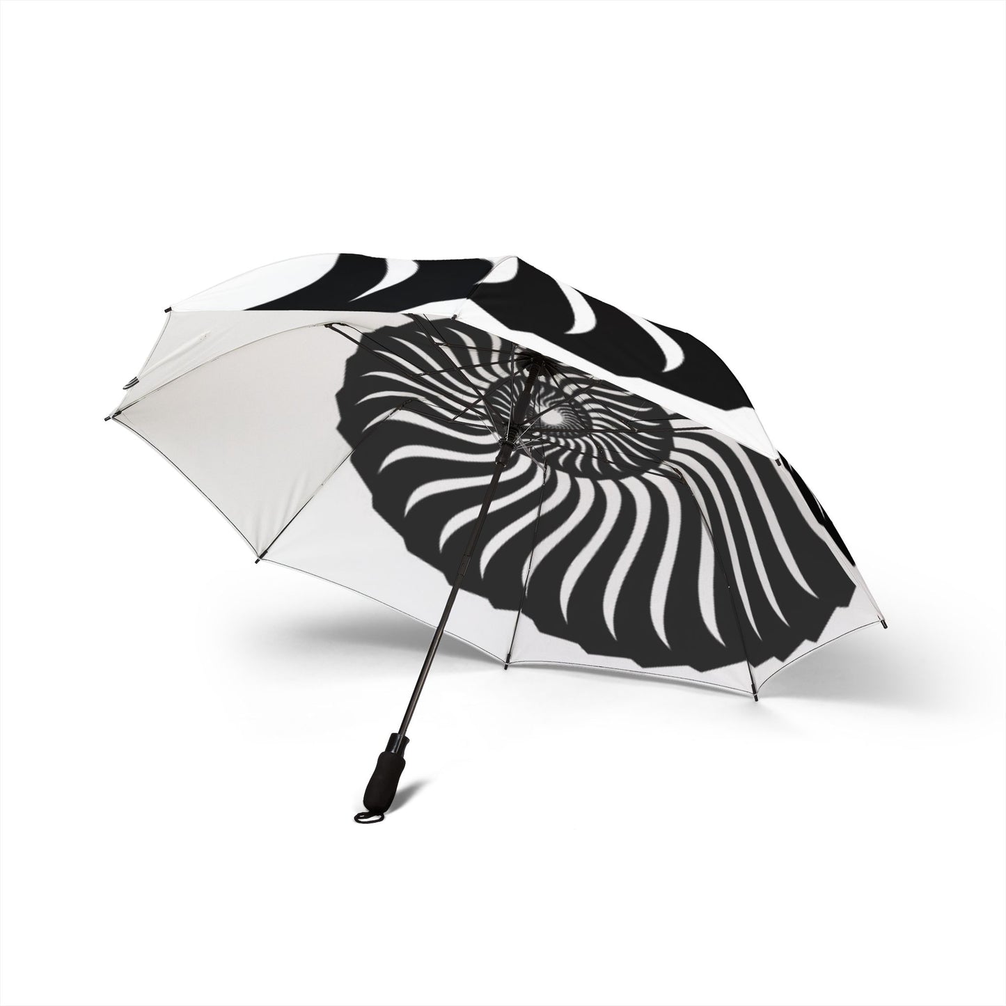 abstract black and white seashell Umbrella - Semi-Automatic Foldable Design