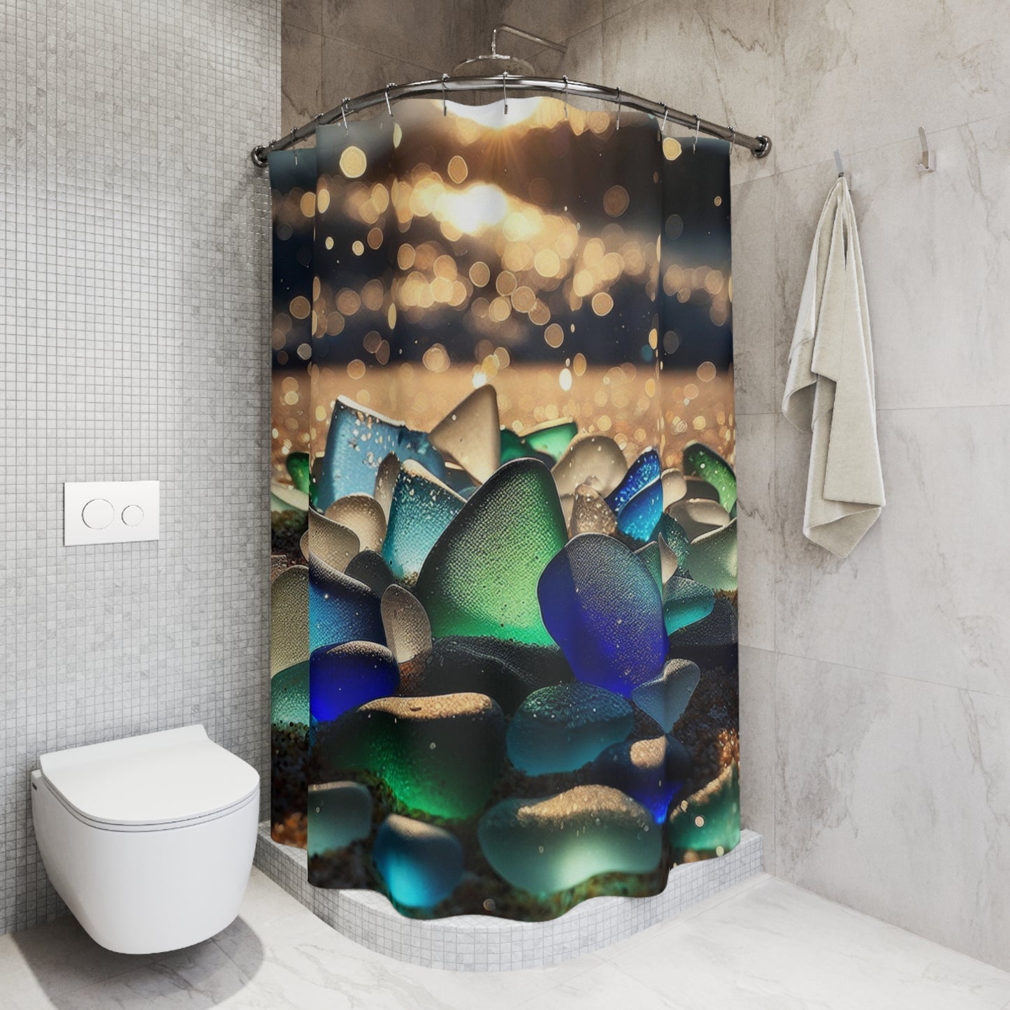 Sea Glass Shower Curtains