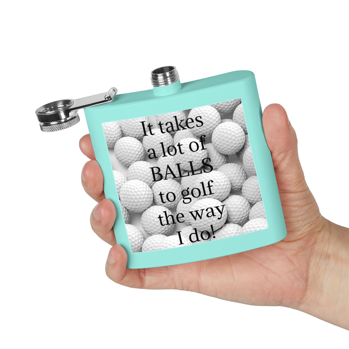 A Lot of Balls Sleek Stainless Steel Flask