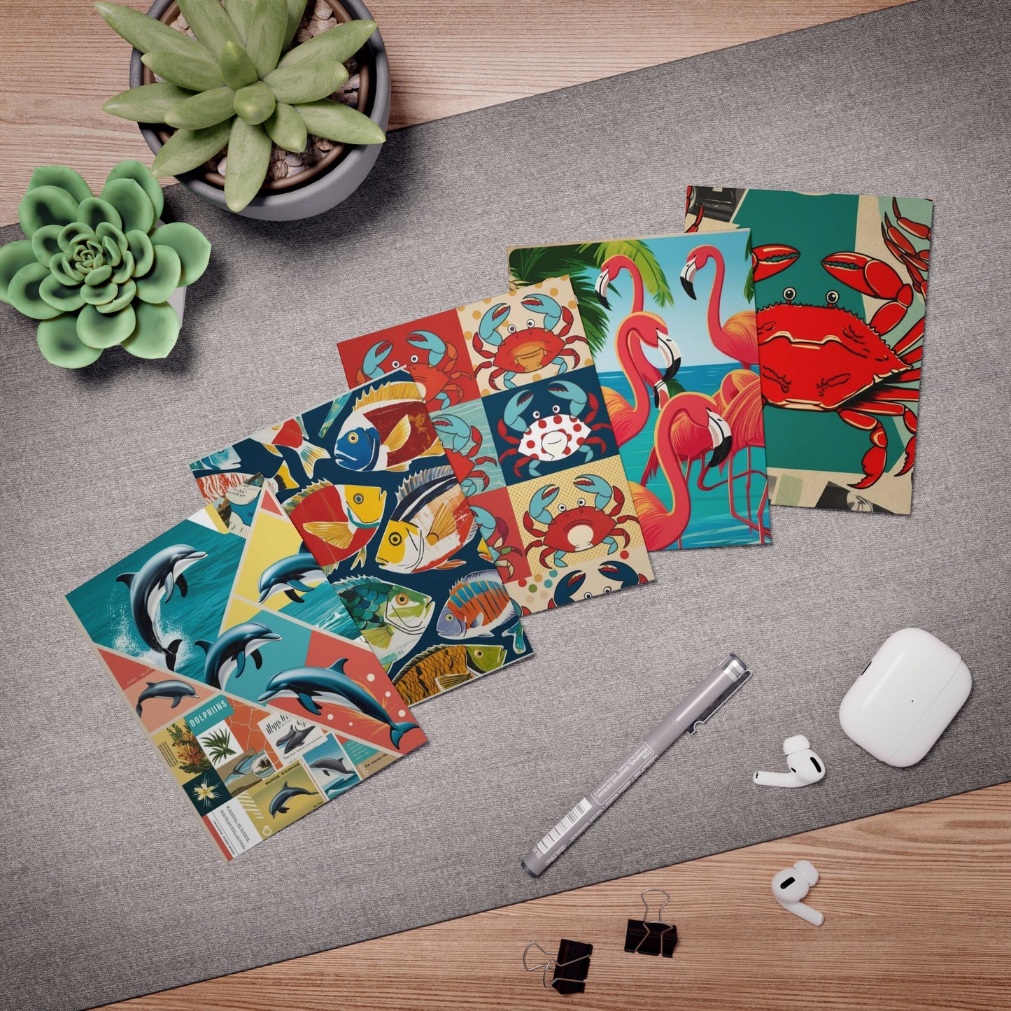 beach fish and fun Greeting Cards (5-Pack)