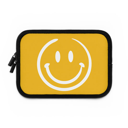 yellow with white smiley face Laptop Sleeve