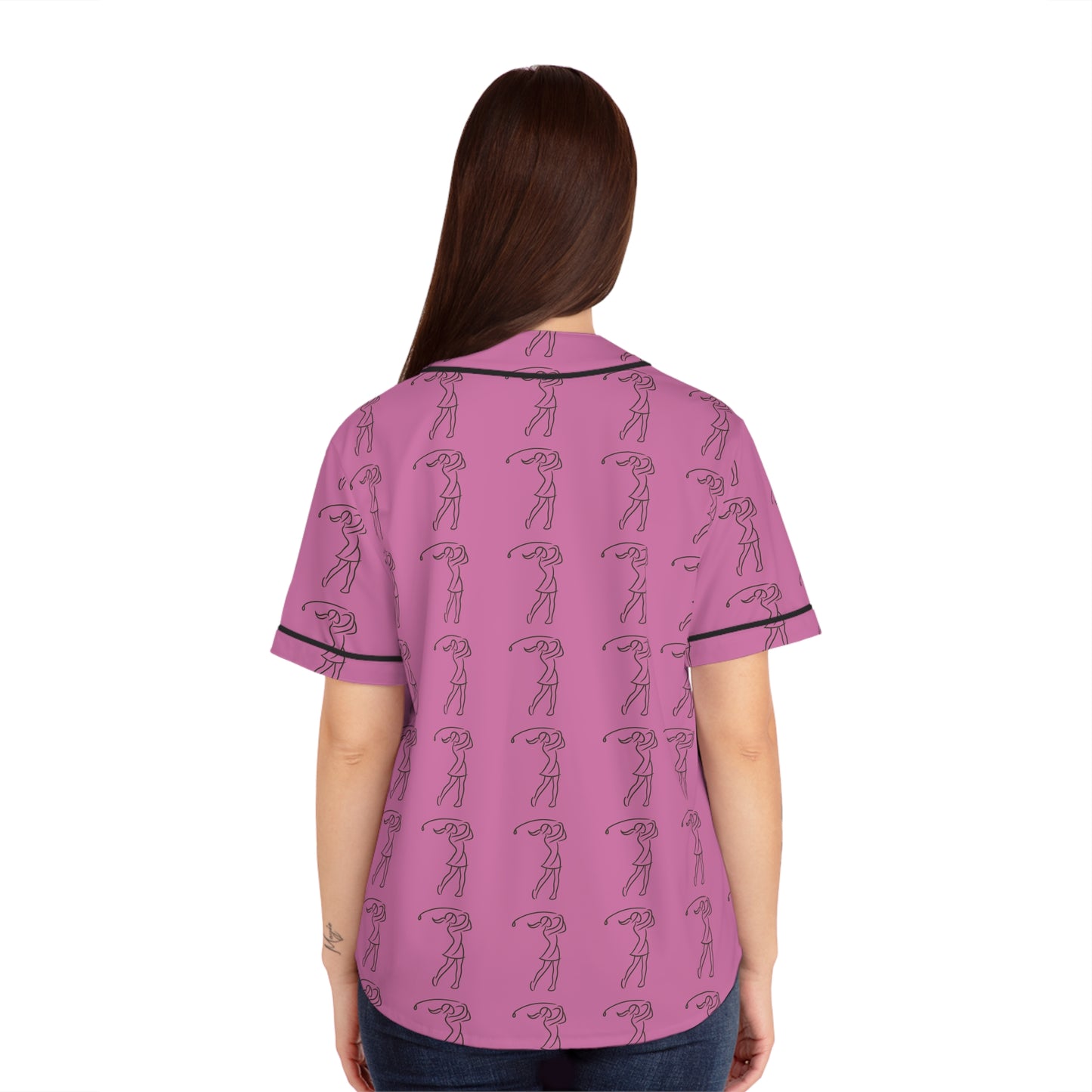 Golf Gal silhouette/outline baseball jersey