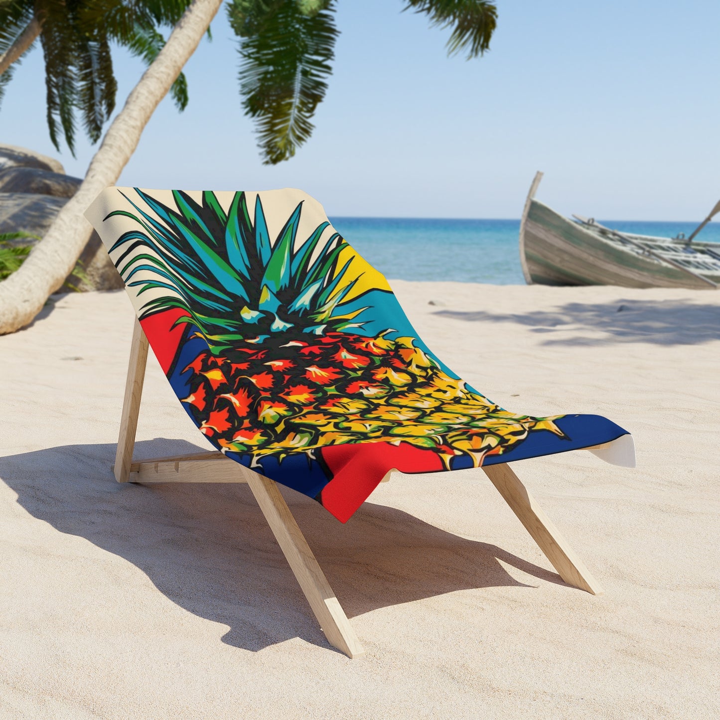 Retro pineapple Beach Towel