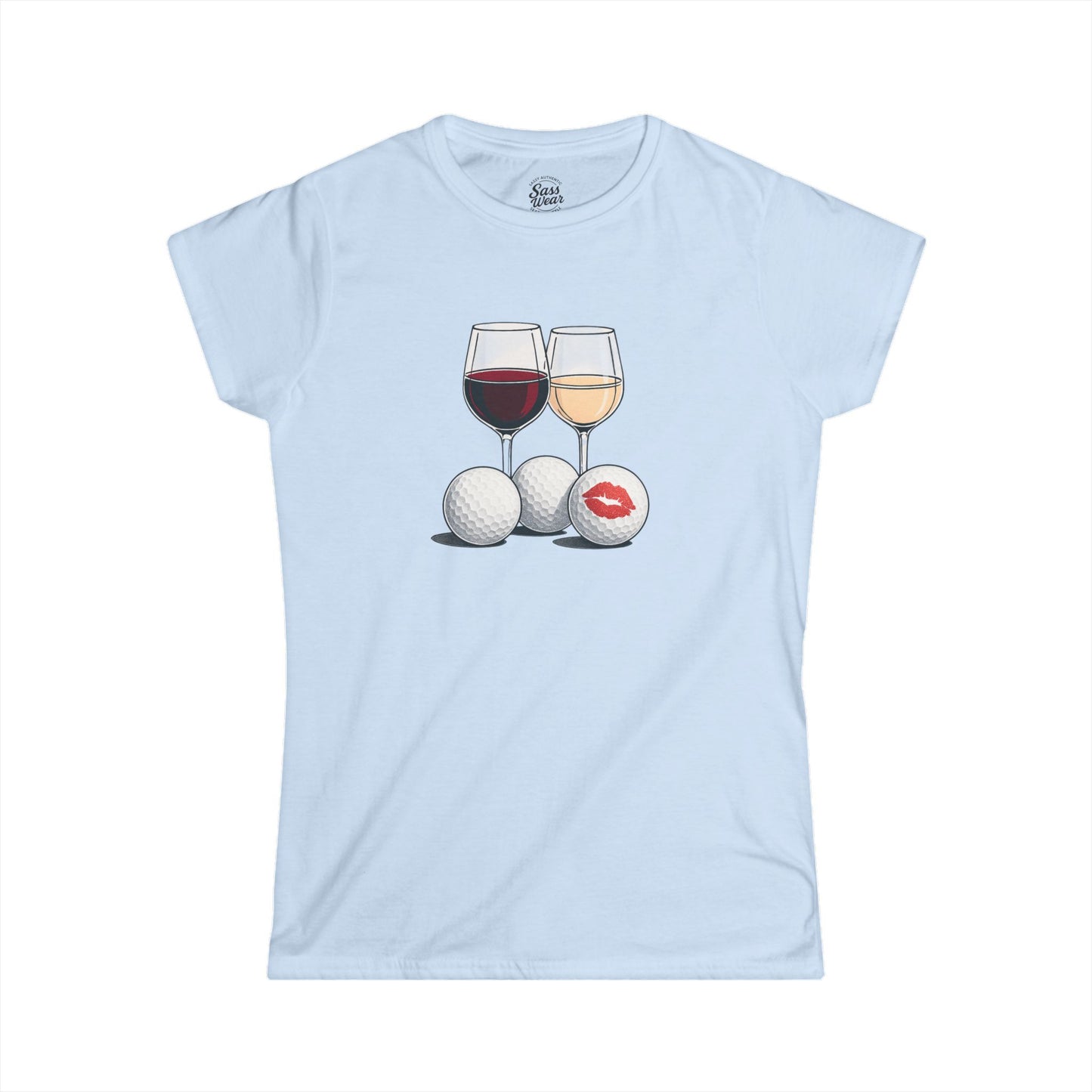 Wine Golf Lips Women's Softstyle Tee