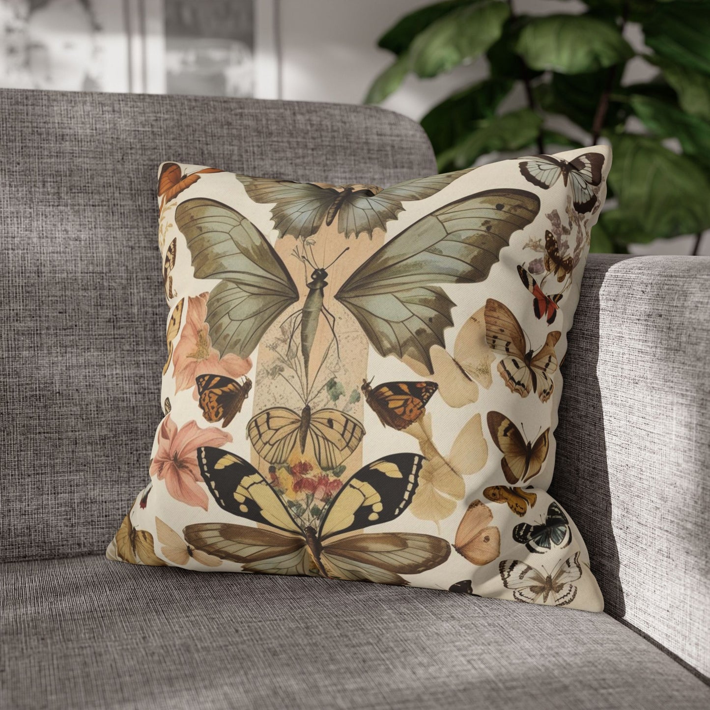 Vintage Butterfly Canvas Pillow cover