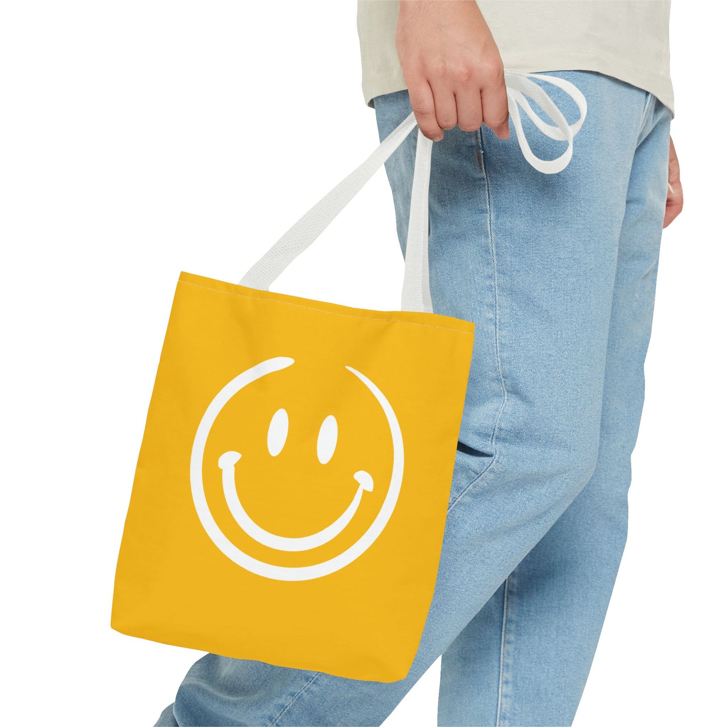 yellow with white smiley face Tote Bag