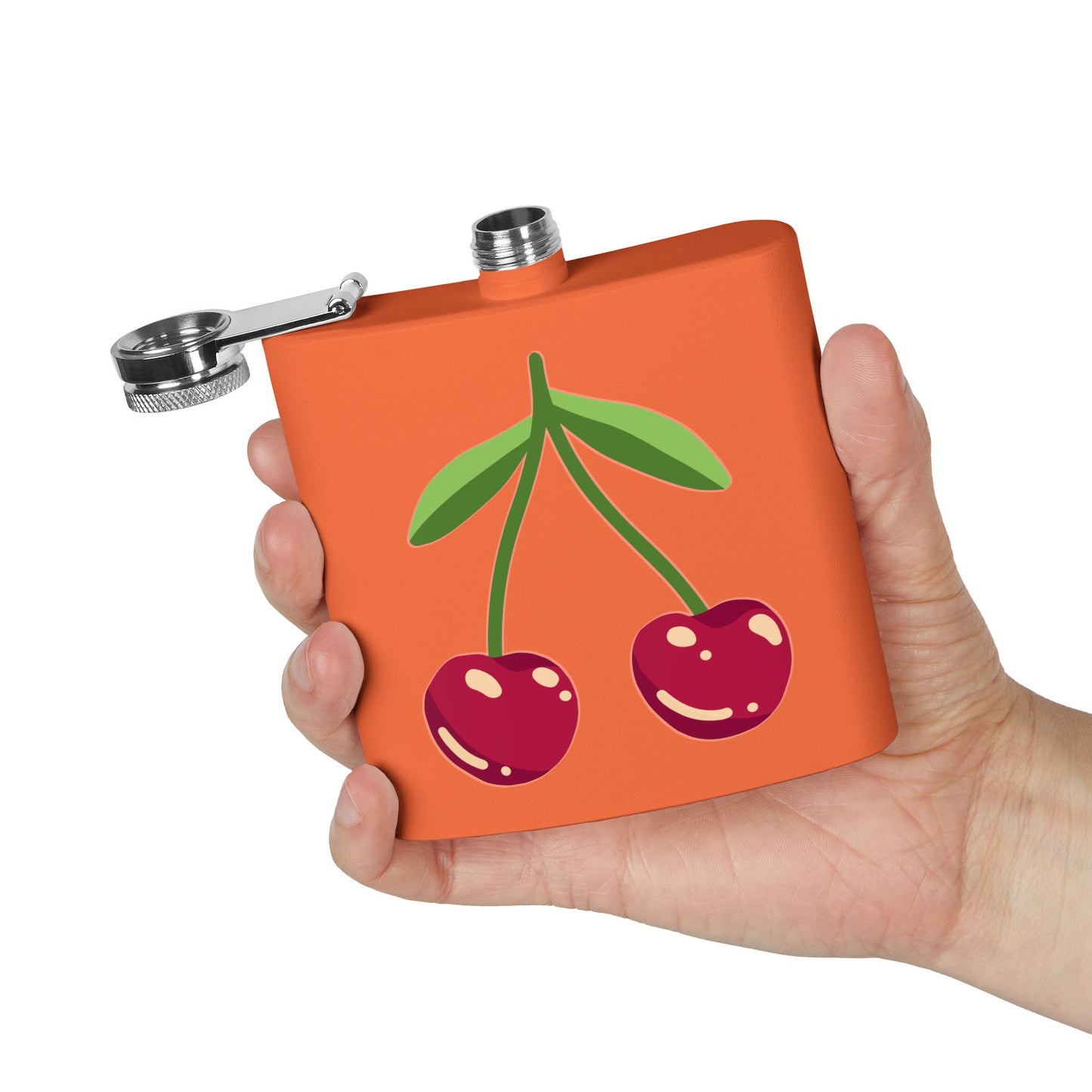 Cherries Sleek Stainless Steel Flask