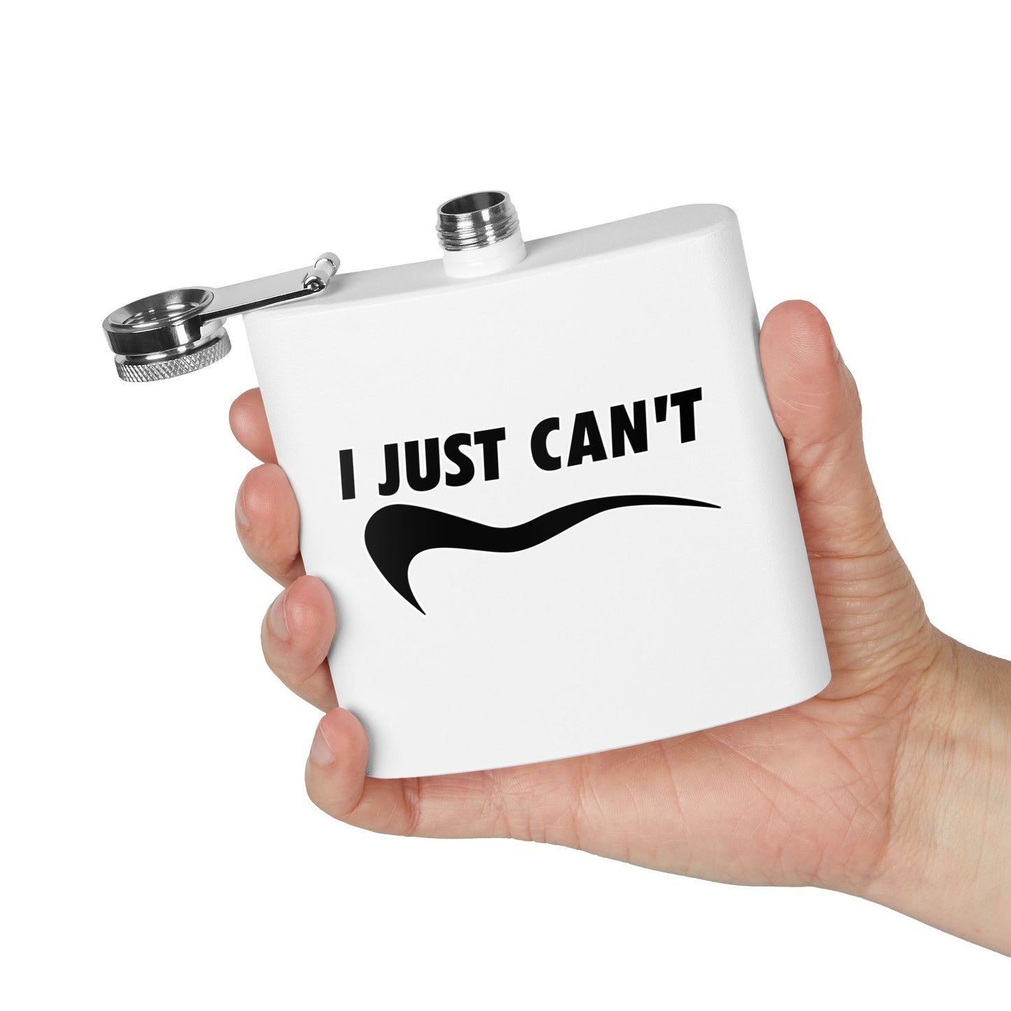 I just Can't Sleek Stainless Steel Flask