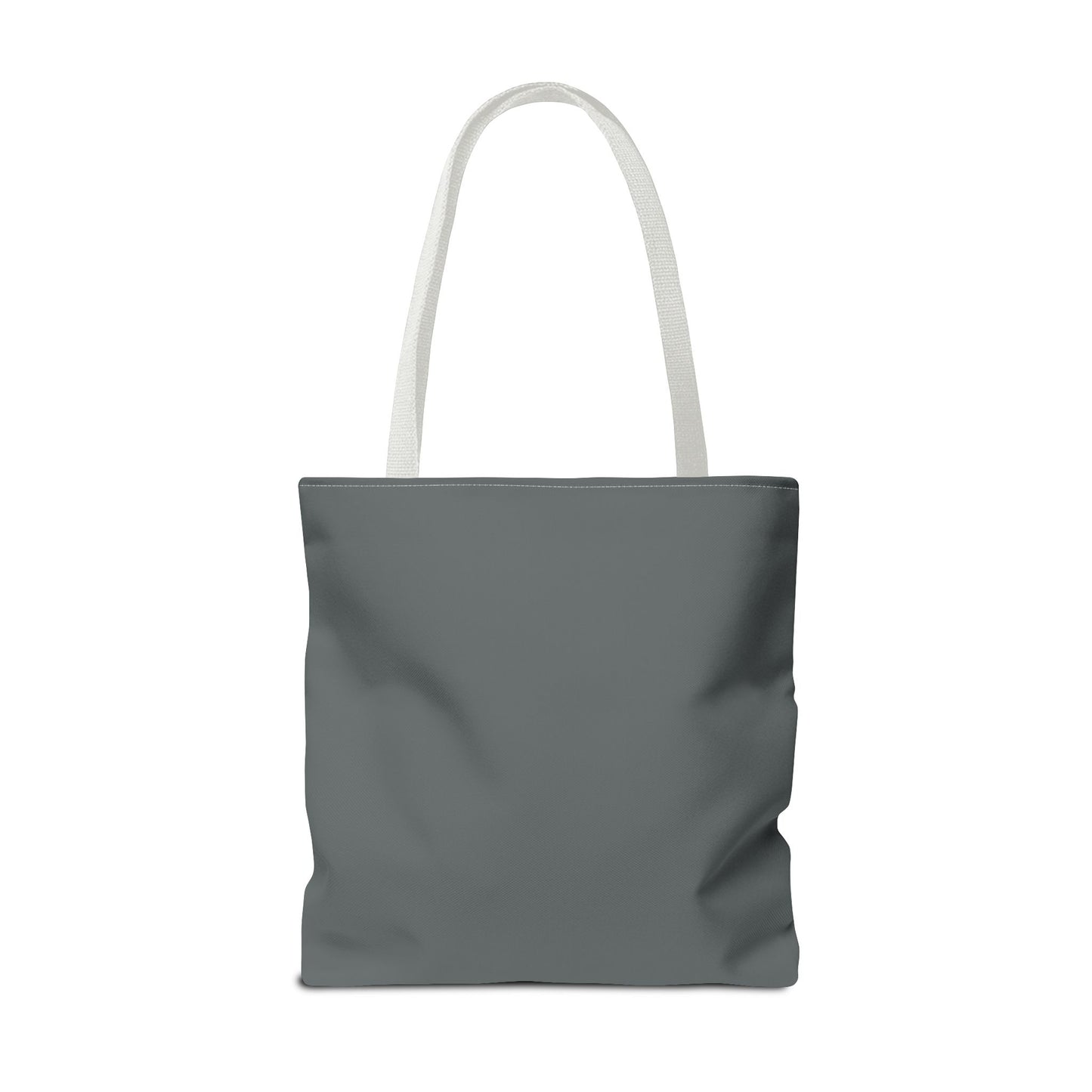 Charcoal gray with white smiley face Tote Bag