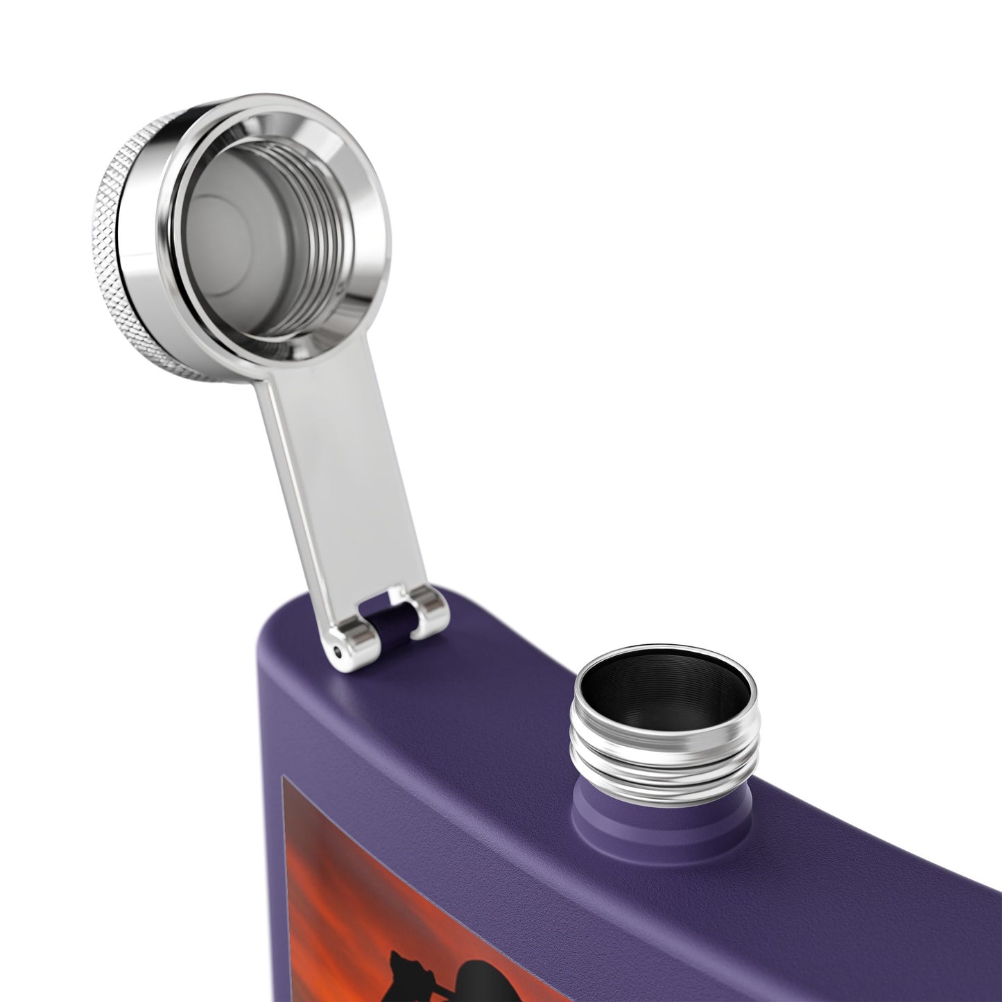 Golf Gal at sunset Sleek Stainless Steel Flask