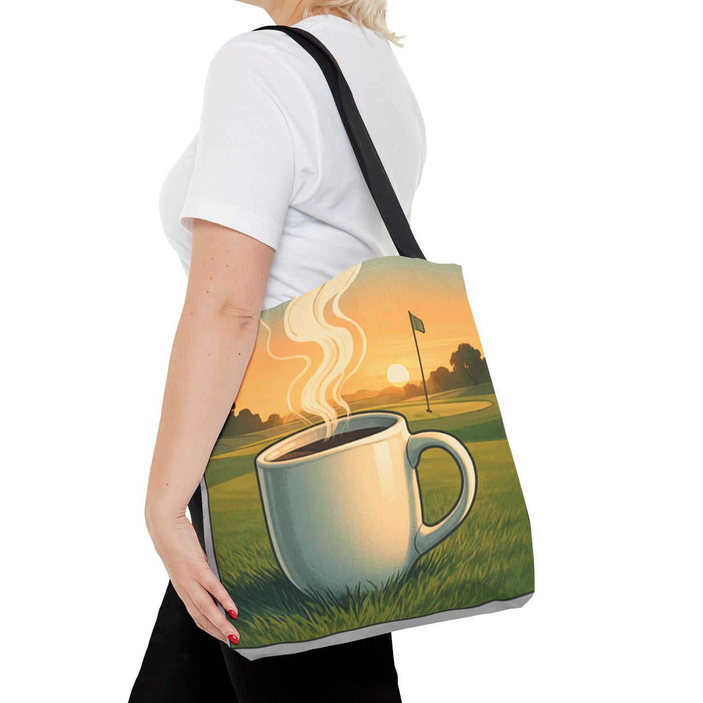 Coffee Golf Sunrise Tote Bag
