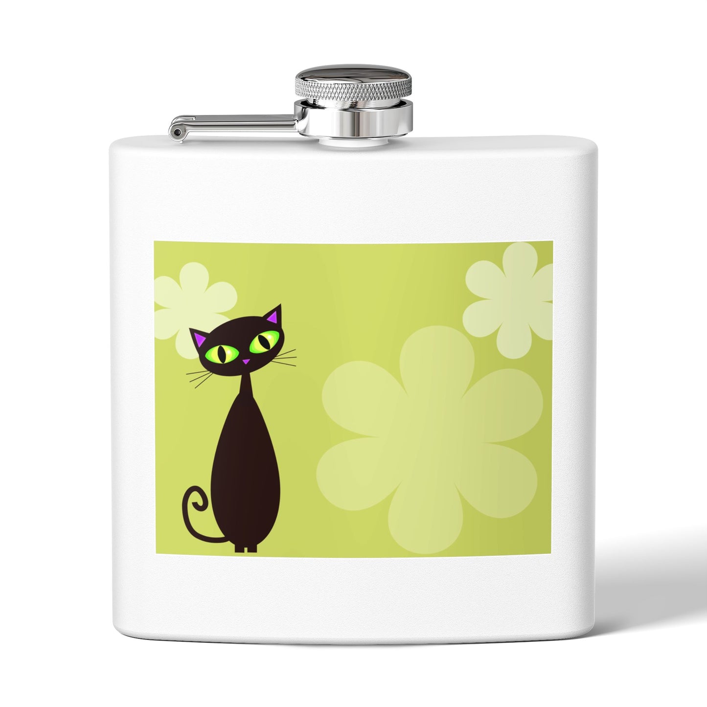Retro Black Cat Sleek Stainless Steel Flask