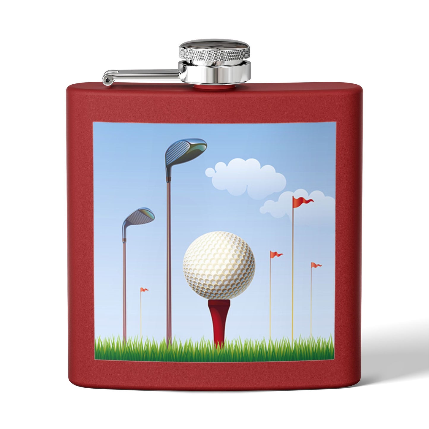 Large Golf Ball Sleek Stainless Steel Flask