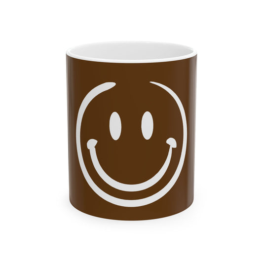 brown smiley face Ceramic Coffee Mug