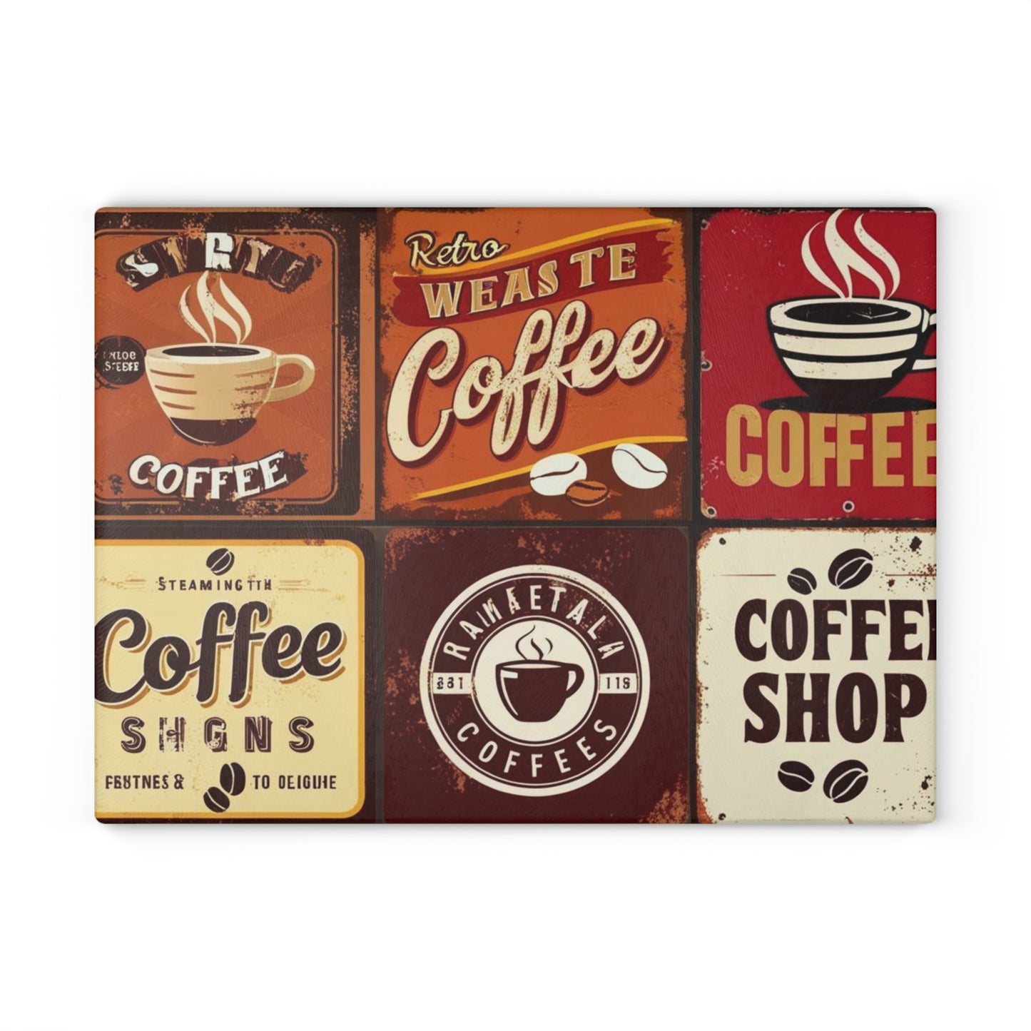 coffee labels Glass Cutting Board
