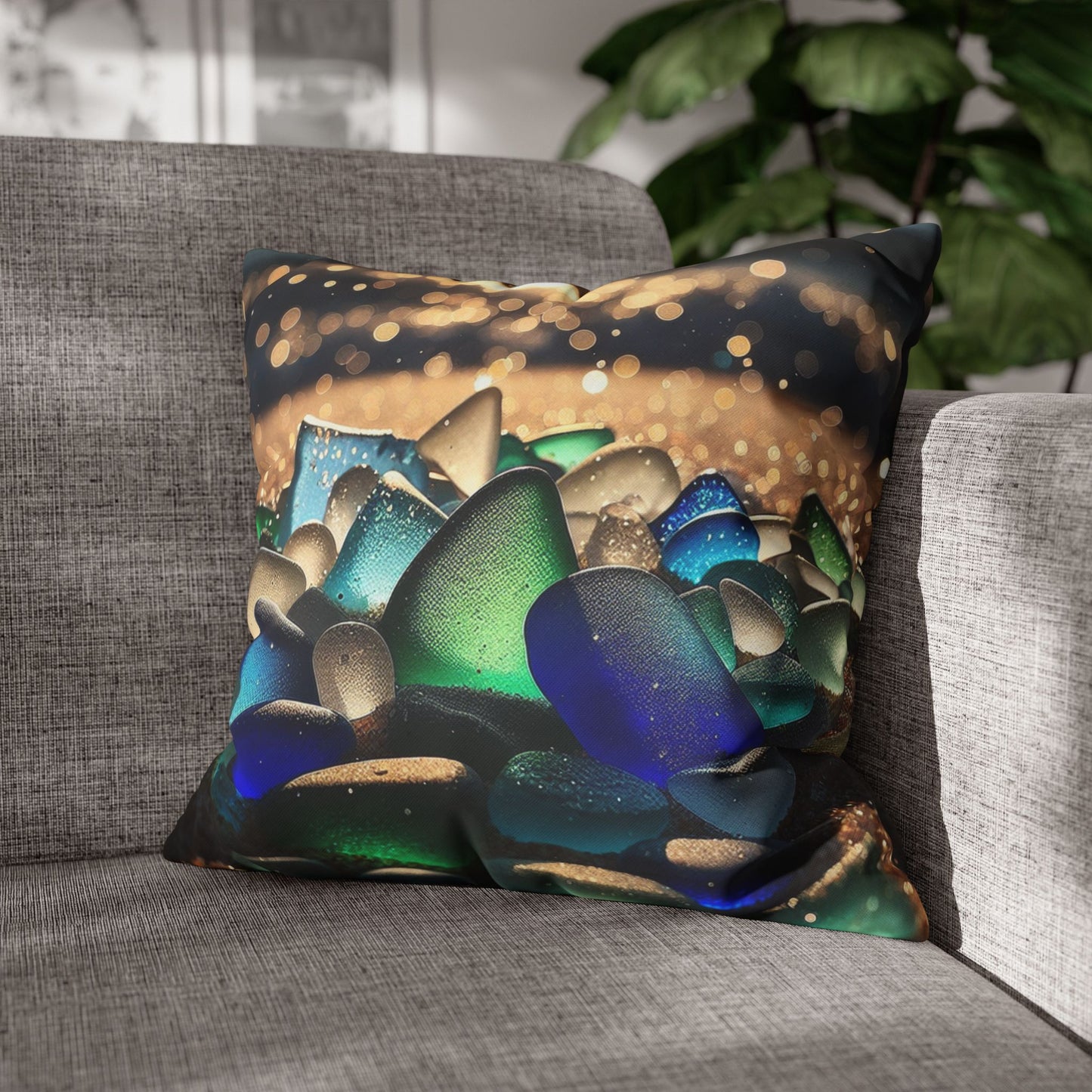 beach glass Pillow cover