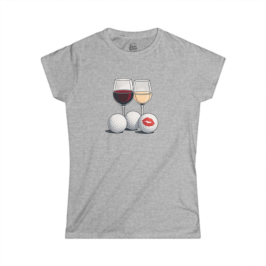 Wine Golf Lips Women's Softstyle Tee