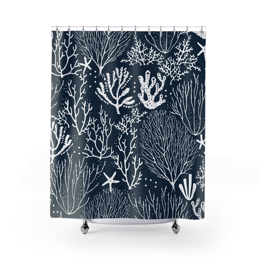 beach coral Shower Curtains