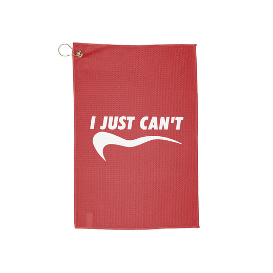 Red I just can't Golf Towel