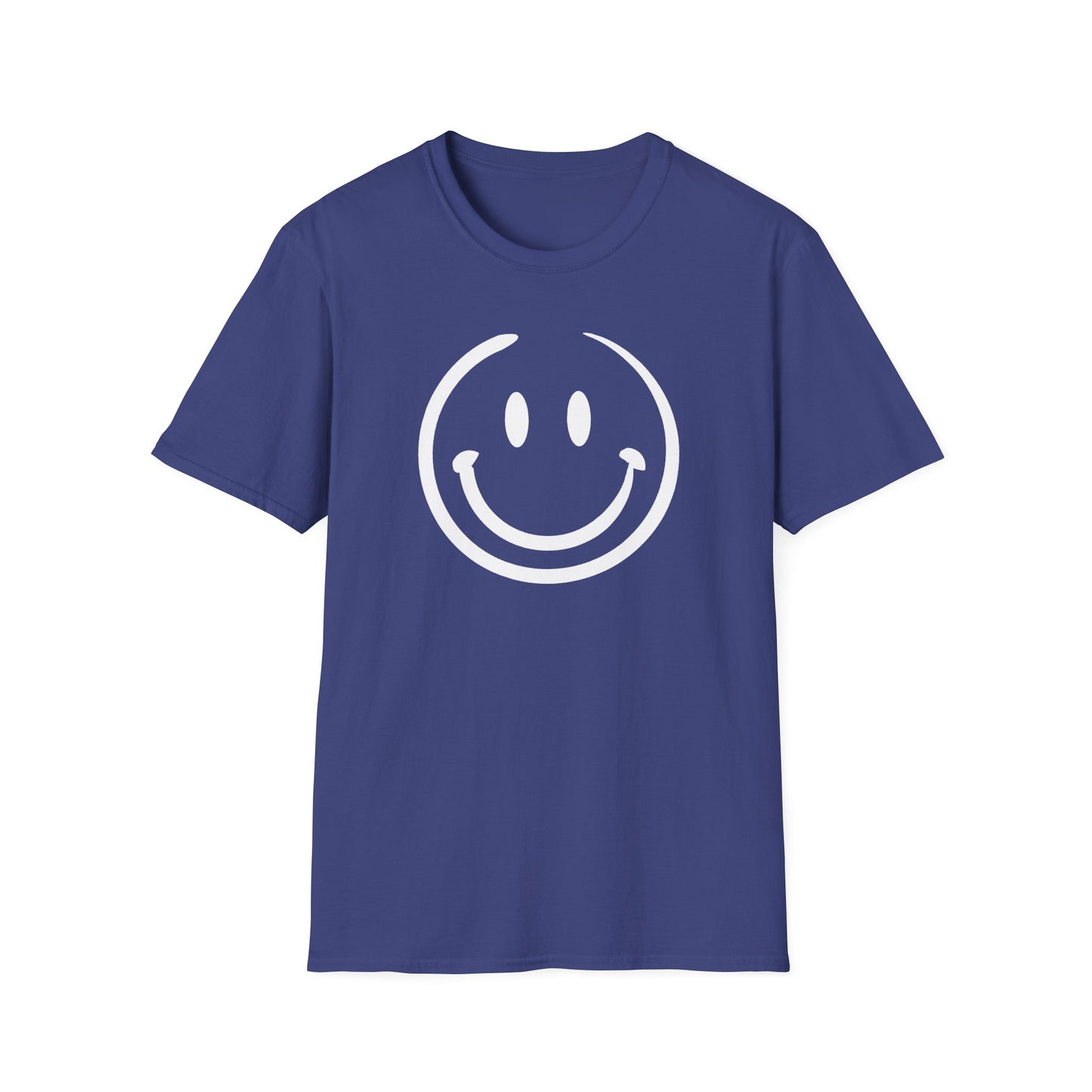 White smiley face - Unisex Softstyle T-Shirt