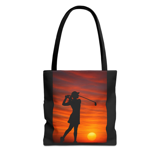 Sunset Golf Gal Tote Bag