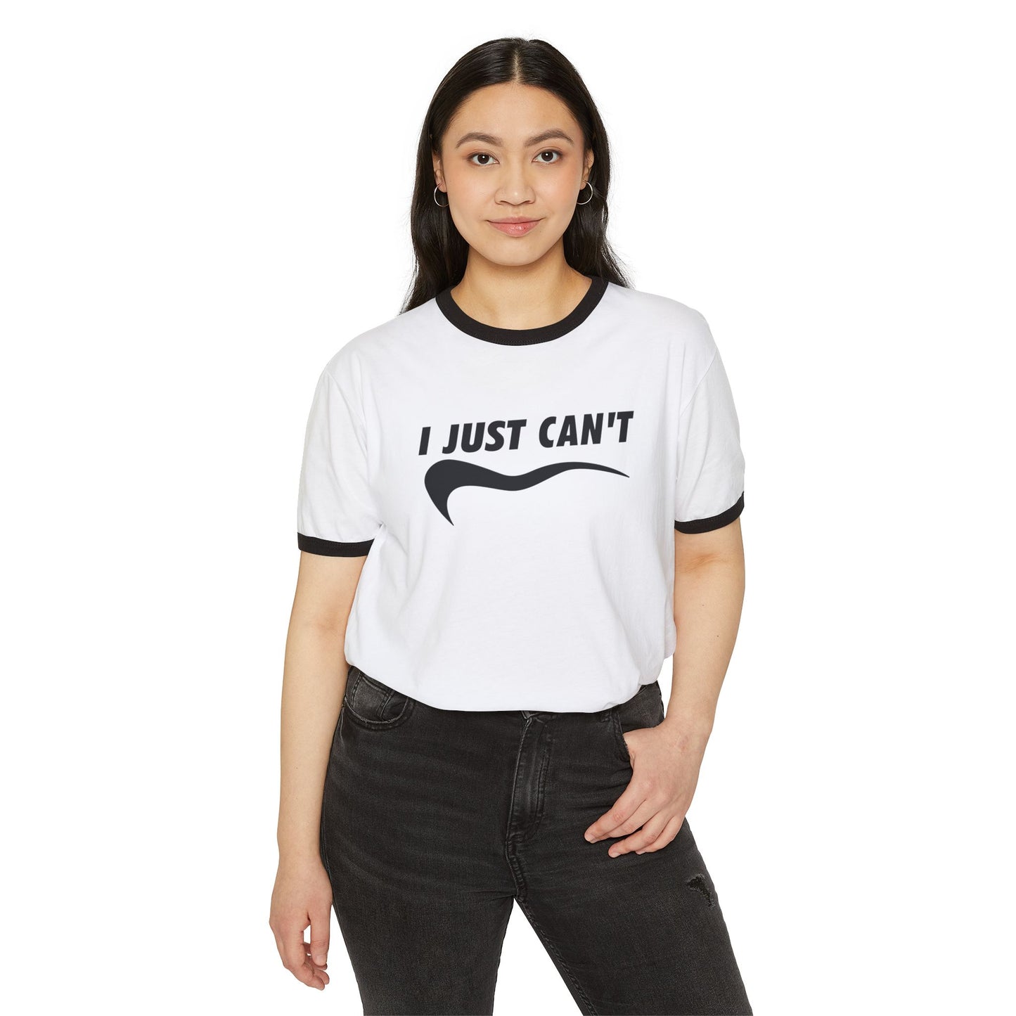 I Just Can't' unisex ringer Tee
