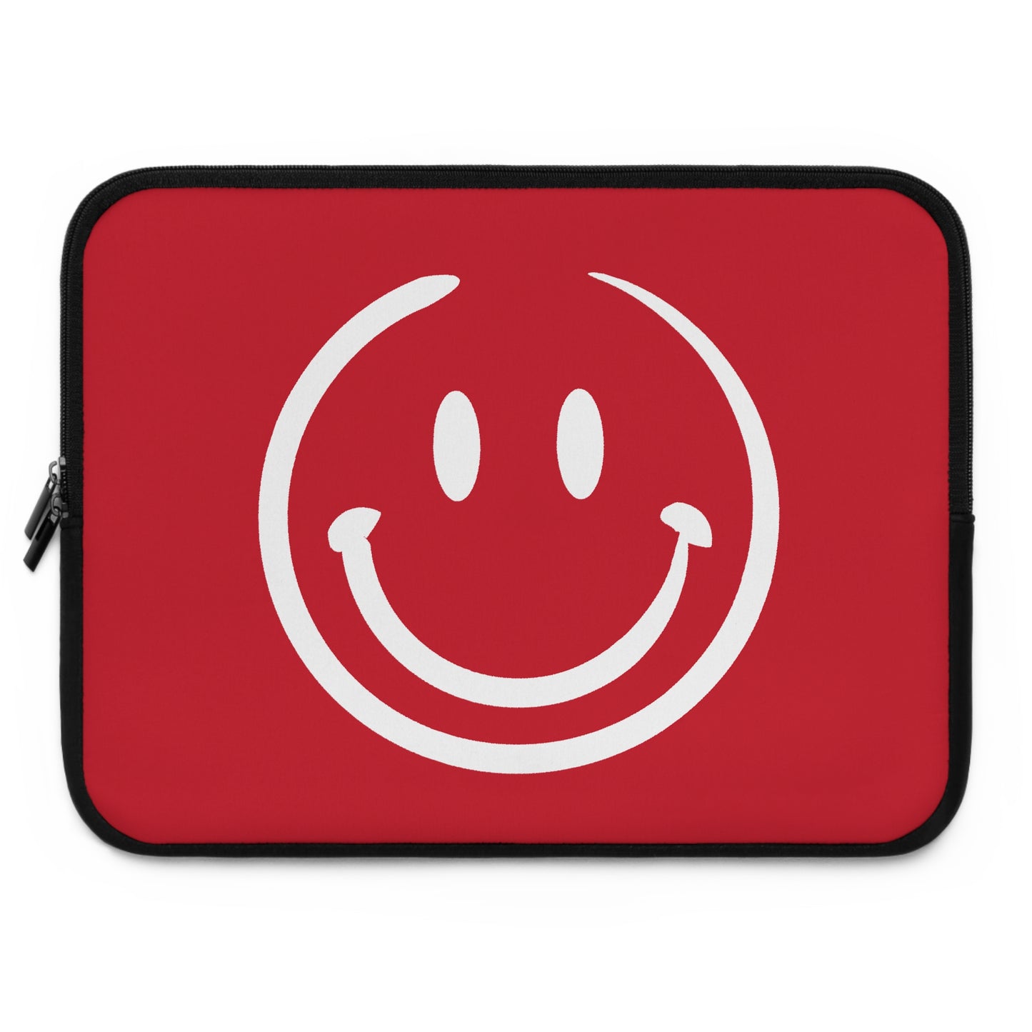 red with white smiley face Laptop Sleeve